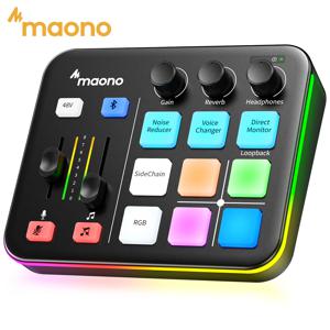 MAONO G1 NEO 오디오 인터페이스 전문가용 4채널 오디오 믹서 커스텀 사운드 효과 XLR 오디오 인터페이스 (게이밍, 팟캐스팅용)
