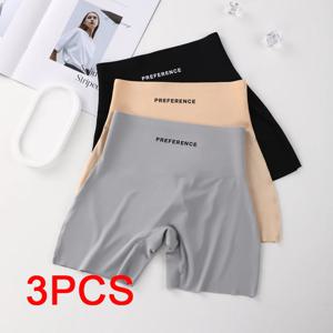 3 개/대 보호 반바지 플러스 사이즈 반바지 여성을위한 원활한 속옷 안전 짧은 바지 얼음 실크 팬티 여름 친밀한