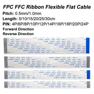 10개/묶음 FPC FFC 리본 플렉시블 플랫 케이블 4/6/8/10/12/14/16/18/20 핀 피치 0.5MM 1.0MM A형 B형 10CM 20CM 30CM 5CM