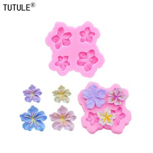 DIY 복숭아꽃 레진 폰케이스 점토 몰드 3D 복숭아 레진 액세서리 실리콘 몰드 꽃 초콜릿 퐁당 케이크 몰드