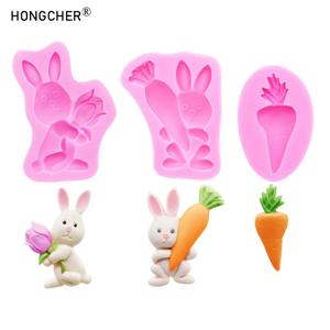 당근 퐁당 실리콘 몰드, 부활절 토끼 핸드 스틱, 장미 당근 모양 케이크 장식, 물방울 몰드, DIY 수제 미술 금형