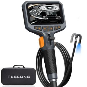 TESLONG TD450S 8.5MM 듀얼 렌즈 관절형 내시경 1080P 4.5인치 IPS 양방향 360도 회전 °   조종 가능한 내시경 카메라 1.55m 스네이크 튜브