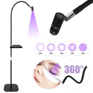 광 경화용 UV 래쉬 라이트 UV 속눈썹 접착제 LED 속눈썹 연장 네일 테크 접착제 램프 조정 가능한 와트 유연한 구즈넥