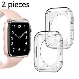 애플 워치 44mm, 40mm, 45mm, 41mm, 49mm, 38mm, 42mm용 2개 세트, 속이 비어 있고 부드러운 투명 TPU 재질의 화면 보호 케이스, iWatch 9876se, 5ultra, 12 모델 호환