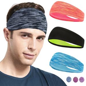 남성 여성을위한 3PCS Sweatband 탄성 스포츠 Hairbands 머리 밴드 요가 머리띠 모자를 쓰고 있죠 Headwrap 스포츠 운동 헤어 액세서리