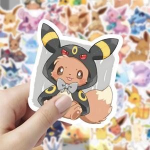 10/30/60pcs 어린이를위한 Kawaii 만화 포켓몬 Eevee 스티커 DIY Scrapbooking 전화 자동차 방수 귀여운 애니메이션 스티커 팩
