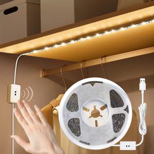 캐비닛 조명 아래 LED 1M-10M 5V USB LED 스트립 핸드 스윕 모션 센서 스위치 주방 계단 옷장 침대 옆 백라이트