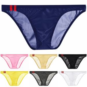 섹시한 남자 팬티 투명한 통기성 팬티 낮은 상승 란제리 남자 벌지 주머니 팬티 팬티 속옷 펌프 남자