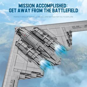 1977PCS B-2 고스트 전략기 빌딩 블록 공군 전투기 모델 브릭 컬렉션 데스크탑 디스플레이 어린이 DIY 장난감 선물