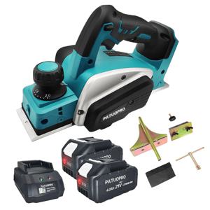 PATUOPRO 82MM 무선 전기 대패 충전식 목공 커터 Makita 18V 배터리 용 휴대용 목재 절단 전동 공구