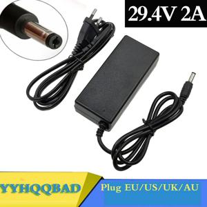 YYHQQBAD 29.4V 2A 리튬 배터리 충전기 24V 25.2V 25.9V 전기 스쿠터 전기 자전거 7 시리즈 리튬 이온 배터리 충전기