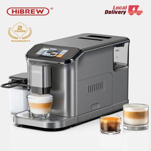 HiBREW 전자동 에스프레소 머신, 카푸치노 밀크 시스템, 6 가지 커피 종류, 연마기 H16 포함, 직관 터치 디스플레이
