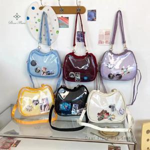 Y2K 귀여운 고양이 Ita 가방, 일본 인기 크로스바디 백, JK 유니폼 숄더백, 소녀 투명 디스플레이 학생 핸드백, 신상
