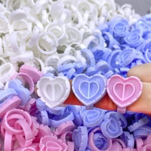 100Pcs 도매 일회용 속눈썹 접착제 팬 컵 반지 홀더 컨테이너 문신 안료 속눈썹 연장 도구 속눈썹 용품