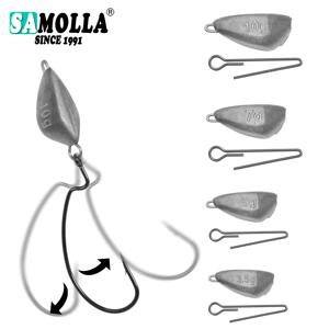 SAMOLLA 5pcs 지그 헤드 낚시 무게, 크랭크 후크 용 리드 싱커, 낚시 태클 액세서리