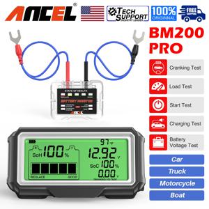 ANCEL BM200 프로 배터리 테스터, 12V LED 모니터 디스플레이, 전문 배터리 건강 SOH SOC 테스터 분석기, 충전 테스터 도구