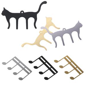 새로운 음악 폴더 금속 고양이 노트 M 모양의 음악 클립 북마크 탭 클램프 페이지 홀더 피아노 음악 책 노트 종이 클립 편지지