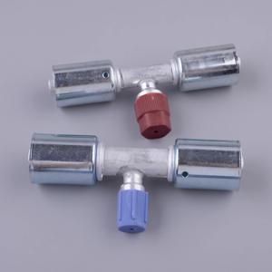 범용 BL6102 BL6103 비드록 AC 압착 피팅 스플라이스 스트레이트 # 8 # 10 R134a 고저압 포트 설정