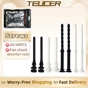 TEUCER 20/40Pcs 나사 고무 리벳 팬 소음 흡수 방지 진동 마운트 실리콘 충격 흡수 손톱 검정/흰색