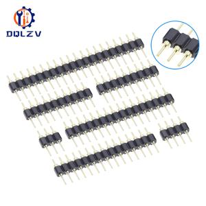 2.54MM 피치 단일 행 남성 SMD 직선 바늘 둥근 구멍 핀 헤더 구리 발 1*2p 3p 4p 5p 6p 7p 8p 10p 40pin 커넥터