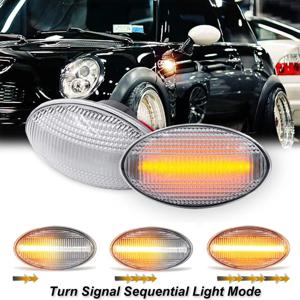 미니 쿠퍼 R50 R53 2002-2006 다이나믹 LED 방향 지시등 사이드 마커 라이트, 미니 쿠퍼 R52 2004-2008 LED 사이드 리피터 램프