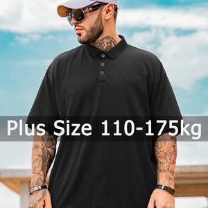 폴로 셔츠 남성 플러스 사이즈 1XL-7XL 110-175kg 반소매 티셔츠 루즈 폴로 오버 사이즈 탑 빅 사이즈 남성 의류 티셔츠 남성 티셔츠