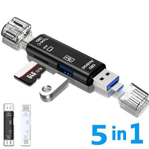 5 In 1 다기능 USB 2.0 유형 C/Usb/마이크로 Usb /TF/SD 메모리 카드 리더기 OTG USB 리더 카드 어댑터 휴대 전화 액세서리