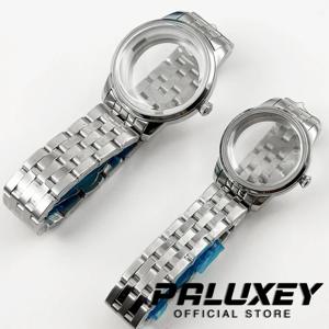 33MM/40MM 칵테일 스테인레스 스틸 시계 케이스 NH35 NH38 무브먼트 아치형 글래스 투명 백커버 실버 케이스 호환