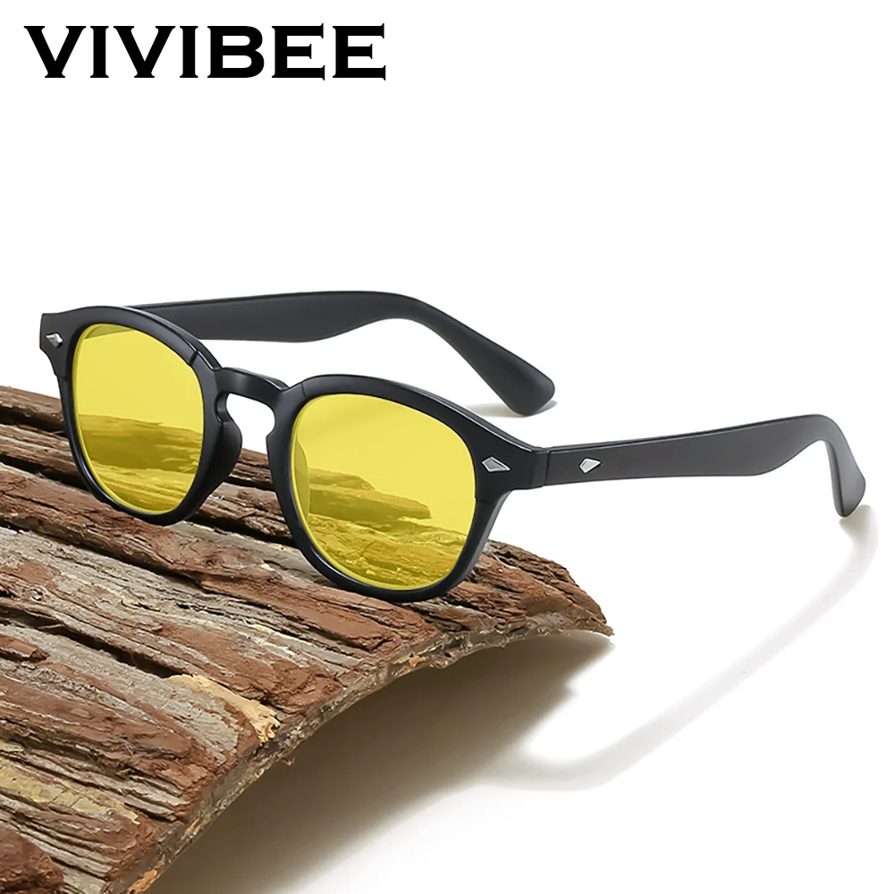 VIVIBEE 레트로 블루 라이트 차단 안경 남성 나이트 비전 옐로우 렌즈 스퀘어 UV400 여성 블루 라이트 필터 컴퓨터 안경