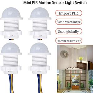 미니 PIR 모션 센서 전등 스위치 AC 110V- 240V 인체 Pir 적외선 감지기 자동 켜짐 꺼짐 스마트 스위치 센서 야간 램프