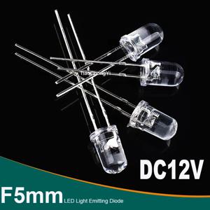 Dc12v 5v 5mm Led 슈퍼 밝은 따뜻한 흰색 빨간색 파란색 모델 자동차 대시 보드 표시 등 저항 10-100PCS와 다이오드 방출