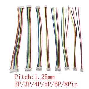10개 미니 JST 1.25mm 피치 커넥터 더블/싱글 엔드 2/3/4/5/6/8핀 JST 1.25mm 플러그 28AWG 와이어 케이블 10/15/20/30CM