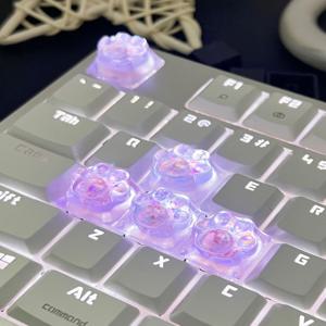 4Pcs 새로운 뜨거운 판매 반투명 고양이 발톱 Keycap 크로스 축 기계 키보드 Keycap 장식