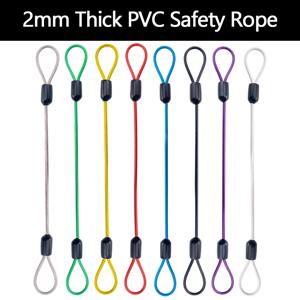 2mm 스테인레스 스틸 와이어 로프 PVC 색상 링 케이블 안전 로프로 코팅 가정용 야외 여행을위한 고정 서스펜션 매는 밧줄