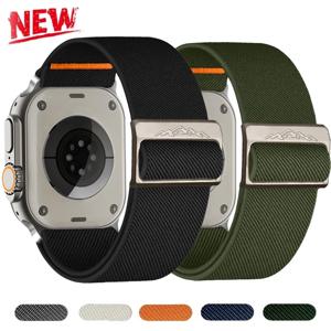 애플 워치 밴드용 스트랩, 45mm, 44mm, 울트라 49mm, 40mm, 42mm, 41mm, 38mm, 40mm, 44mm, 아이워치 시리즈 12, 11, 10, 9, SE, 8용 넓은 나일론 소재 브레이슬릿