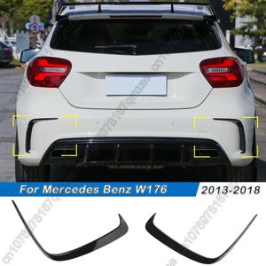 메르세데스 벤츠 W176 A200 A250 A45 AMG 2013-2018 해치백 글로스 블랙 리어 범퍼 립 스포일러 사이드 카나드 스플리터 바디 키트