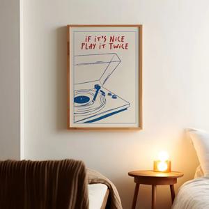 현대 음악 플레이 It Twice 레트로 그루비 월 아트, 트렌디한 선물 프린트 캔버스 페인팅 포스터 그림, 거실 홈 데코