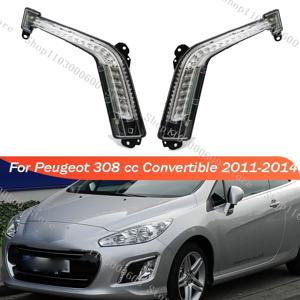 푸조 308 cc 컨버터블 2011-2014 자동차 전면 LED DRL 주간 러닝 라이트 램프 안개등 6206X4 6208X4