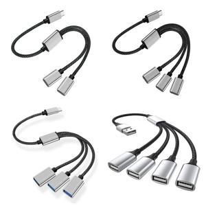 USB 유형 C 허브 확장 4 포트 USB 케이블 분배기 OTG 고속 전송 어댑터 PC 노트북 Macbook Pro 용 휴대용 변환기