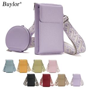 Buylor 패션 여성용 전화 가방 가죽 미니 휴대 전화 숄더백 캐주얼 여행 쇼핑 경량 휴대용 소형 지갑