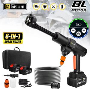 Gisam 200Bar 브러시리스 전기 고압 세척기 6IN1 세차 물총 정원 스프레이 건 Makita 18V 배터리 용 전동 공구