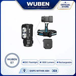 WUBEN E7 1800 루멘 충전식 미니 손전등 6가지 모드 EDC 손전등 토치 타입-C 충전식 LED IPX8 포켓 손전등