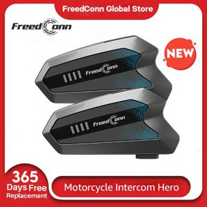Freedconn Hero 오토바이 인터콤 헬멧, 블루투스 헤드셋, 오토바이 인터커뮤니케이터, 음악 공유 헬멧, 10 라이더