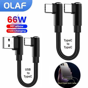 0.25m/0.5m 짧은 데이터 케이블 90도 팔꿈치 USB A/USB C 유형 C 아이폰 15 16 Xiaomi 삼성 화웨이에 대한 고속 충전 케이블