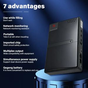 【배터리 없음】미니 DC UPS 무정전 전원 공급 장치 18650 교체 가능한 배터리 백업 5v 9v 12v 220V 라우터 와이파이 모뎀용