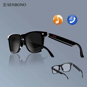 SENBONO E13 스마트 안경:블루라이트 필터링 편광 선글라스 렌즈 오디오 내장 마이크 및 스피커 터치 및 음성 지원