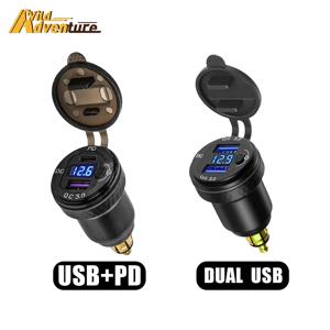 DIN Hella 플러그 USB PD 3.0 QC3.0 USB 충전기 전원 어댑터 전압계, ON-OFF 스위치, BMW, Ducati, Tiger 900 800
