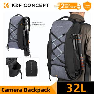 K&F CONCEPT 32L/25L 대형 카메라 백팩 (캐논, 소니, DJI DSLR/SLR 카메라 가방 케이스) 15인치 노트북 수납 가능, 삼각대 스트랩 및 레인커버 포함