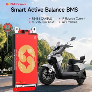DALY BMS 스마트 WIFI BMS 4S 12V 8S 24V 16S 48V 80A 100A 1A 액티브 밸런서 내장 블루투스 RS485 CANBUS (리튬인산철, 리튬이온, LTO 배터리용)