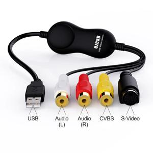 Ezcap158 USB 2.0 오디오 비디오 캡처 카드, AV S-비디오 아날로그 비디오 녹화, VHS 플레이어 V8 Hi8 캠코더 카메라, 윈도우 MAC